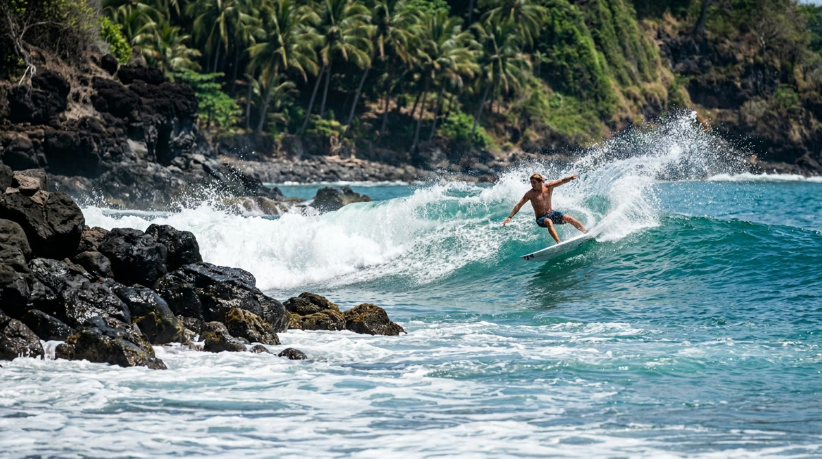 Punta de El Sunzal, La Libertad — una de las olas de clase mundial que pusieron a Surf City en el mapa.