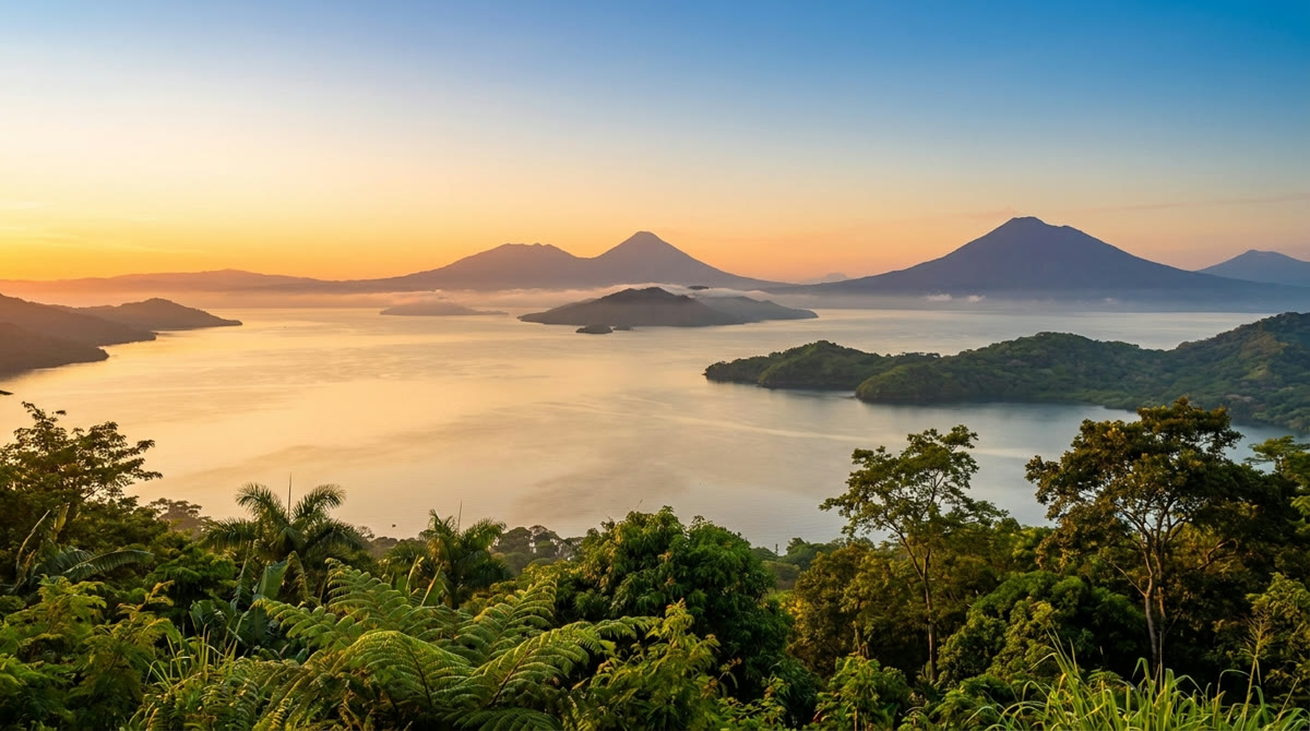 El Golfo de Fonseca desde el volcán de Conchagua, La Unión — el corazón paisajístico del oriente.