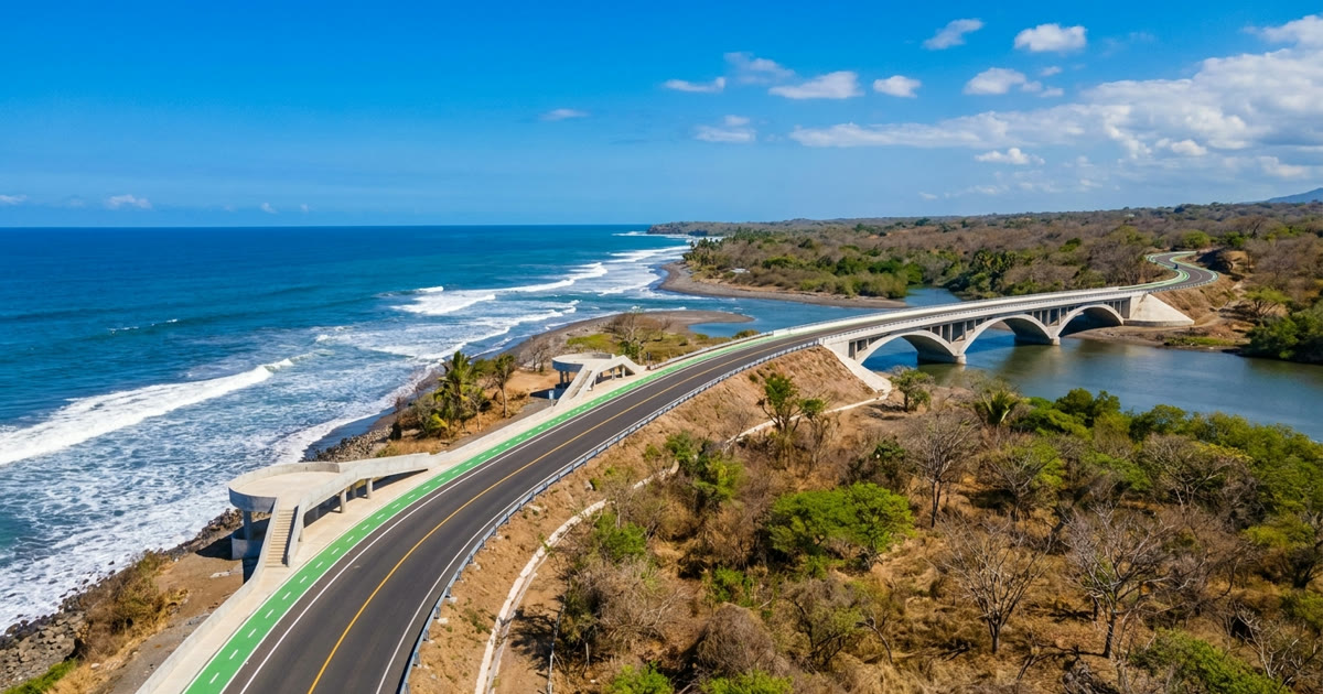 Nueva carretera costera de Surf City 2 en el oriente de El Salvador